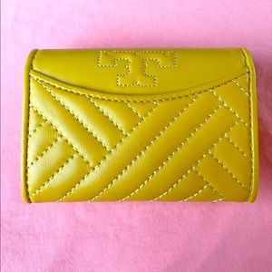 TORY BURCH Alexa Yellow Foldable Wallet, MSRP $150